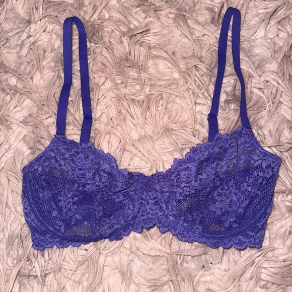 Natori Purple Heavenly Lace Convertible Balconette Bra - Picture 1 of 14